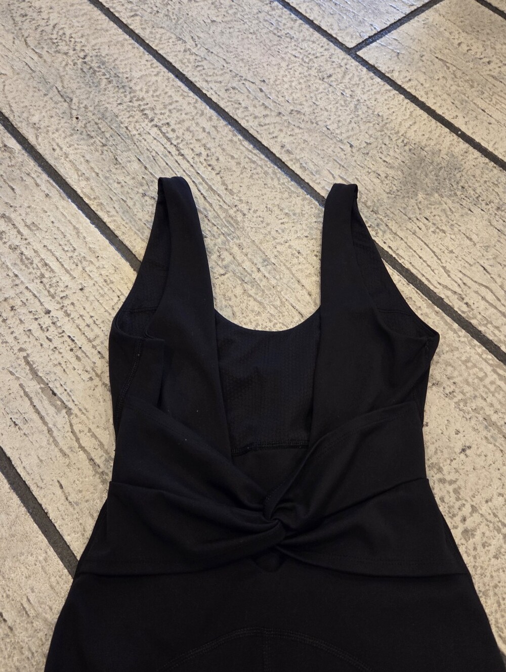 Jumpsuit Sleek Black Crisscross Back Size Small